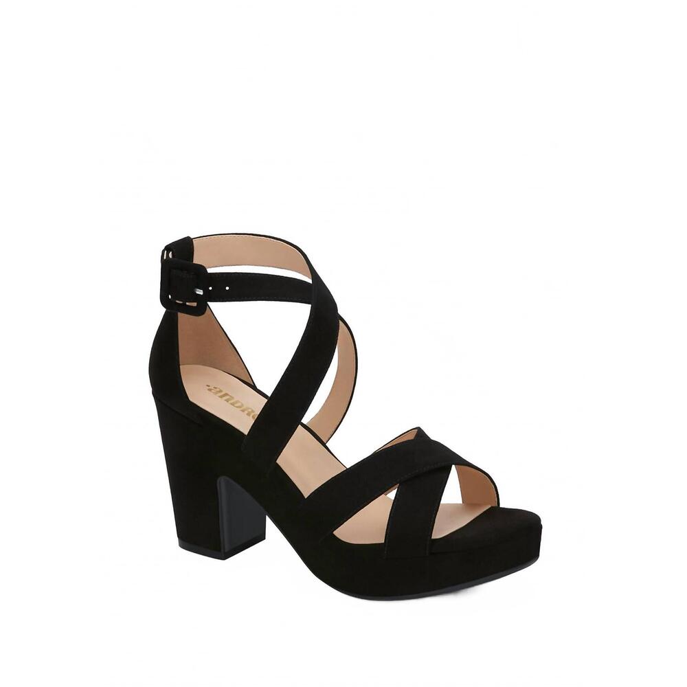NEW ANDREA women's cross-strap sandal in black